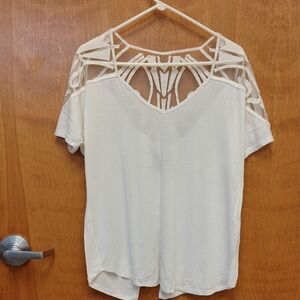 BKE White Sheer Panel Blouse